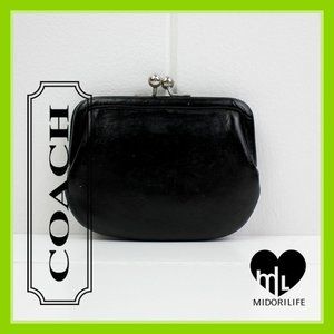 Vintage Leather Coach Kiss Lock Coin Purse